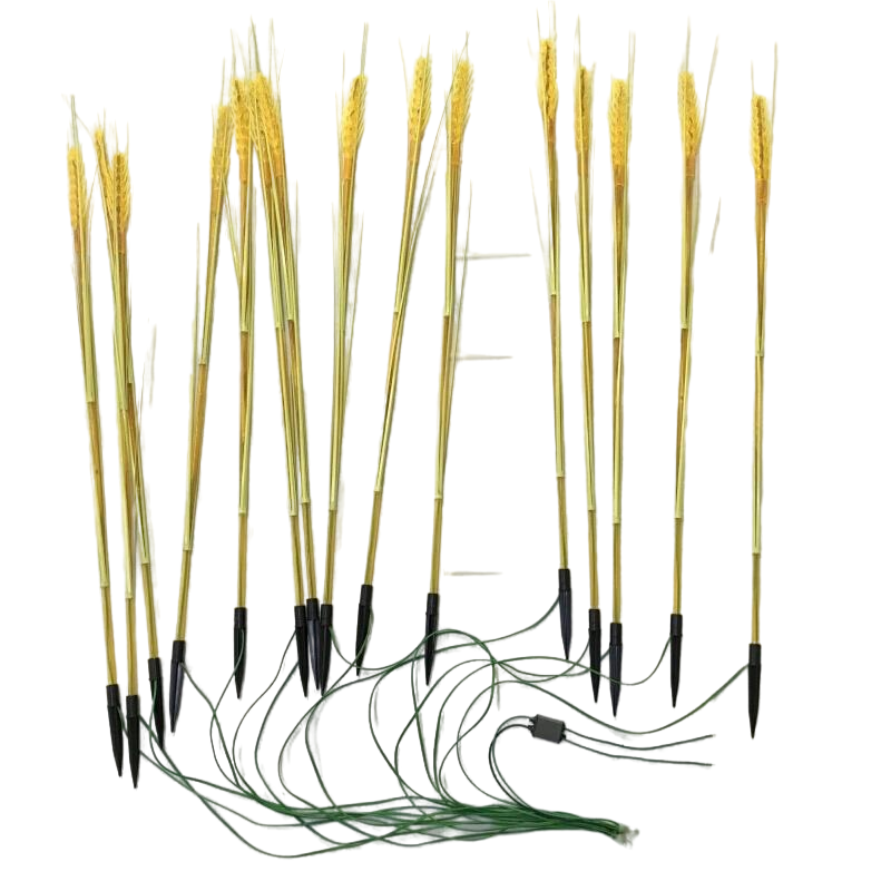 LED Light-emitting Ear Of Wheat Lamp Rainproof Simulation Ear Of Rice Lamp Outdoor Square Park Lawn Scenery Tourist Attraction Decoration Simulation Golden Ear Of Wheat Lamp