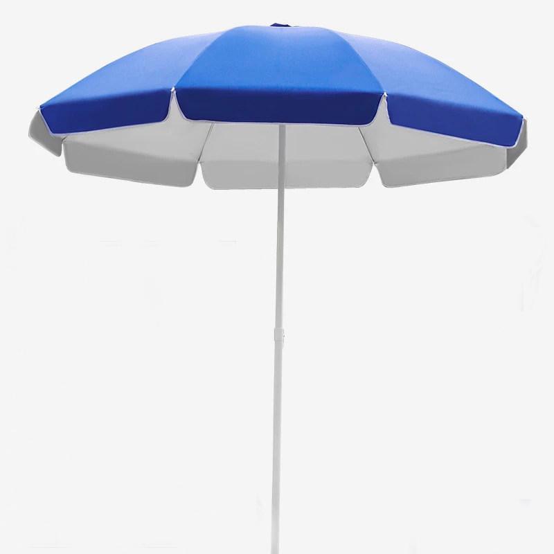 Large Umbrella Stall Umbrella Sun Umbrella Sunshade Umbrella Large Outdoor Advertising Umbrella Thickened 1.8 Silver Glue Blue