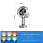 LED Underwater Light Underwater Light Stainless Steel Pool Light Fish Pool Light Waterscape Light Waterproof Spotlight Fountain Light 3w Colorful