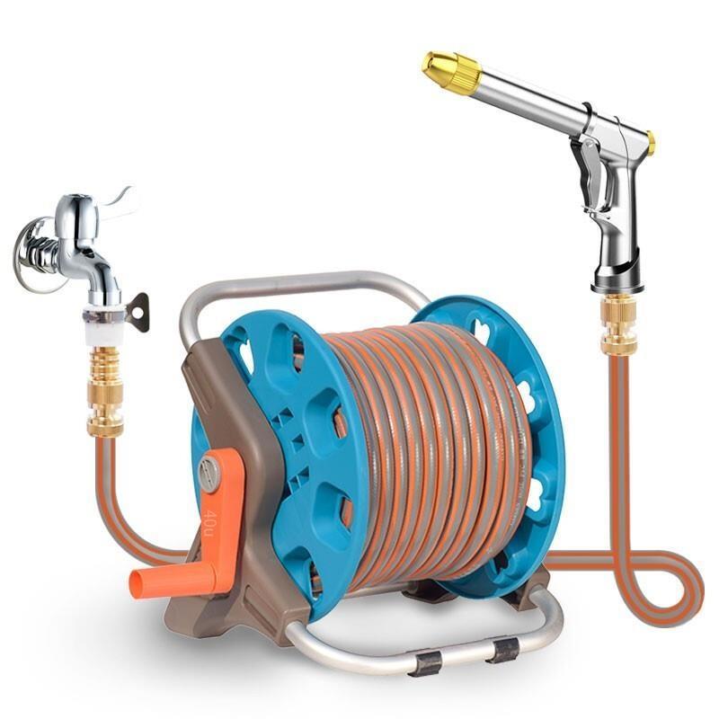 Household Car Washing Artifact High-pressure Water Pipe Hose Storage Set Connected With Tap Grab Nozzle Garden Yard Watering Flowers Vegetables H5 Water Gun 15m Water Pipe Storage Set