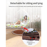 Balcony Hanging Chair Household Rocking Chair Indoor Basket Rattan Chair Single Double Bedroom Girl Swing Lazy Bird's Nest Rocking Thick Rattan Double With Pedal White