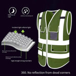 Reflective Vest Zipper Reflective Vest Fluorescent Yellow Green Car Traffic Safety Warning Vest 4 Reflective Strips Environmental Sanitation Construction Duty Riding Safety Suit Fluorescent Color