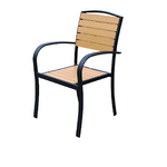 Outdoor Rectangular Table Single Table Iron Cafe Leisure Courtyard Room External Table Garden Plastic Wood Table Chair Buck Chair Teak Black Frame