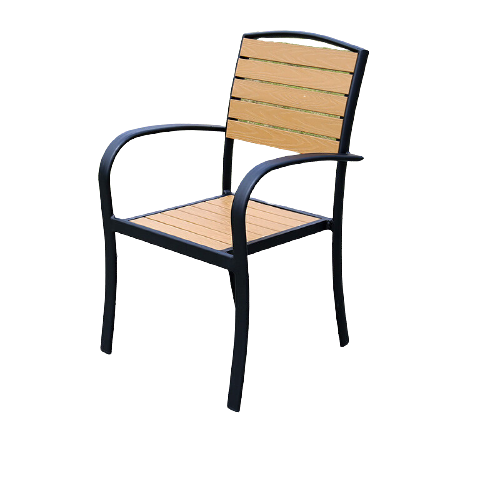 Outdoor Rectangular Table Single Table Iron Cafe Leisure Courtyard Room External Table Garden Plastic Wood Table Chair Buck Chair Teak Black Frame