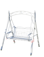 Outdoor Swing Hanging Chair Bed Double Courtyard Iron Rocking Basket Indoor And Outdoor Balcony Swing Elegant White