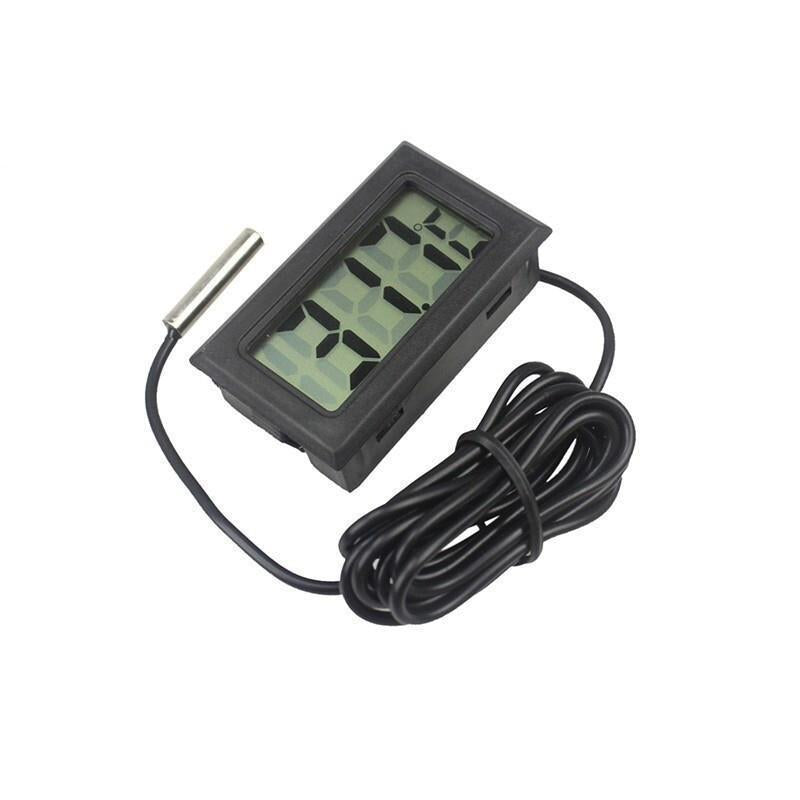 Electronic Thermometer Digital Fish Tank Refrigerator Water Temperature Meter With Waterproof Probe Black