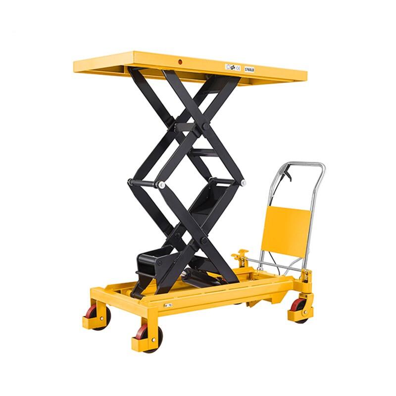 Double Scissors High Lift Table Hydraulic Lifting Platform Raised Height 32inches Load Capacity 330lbs