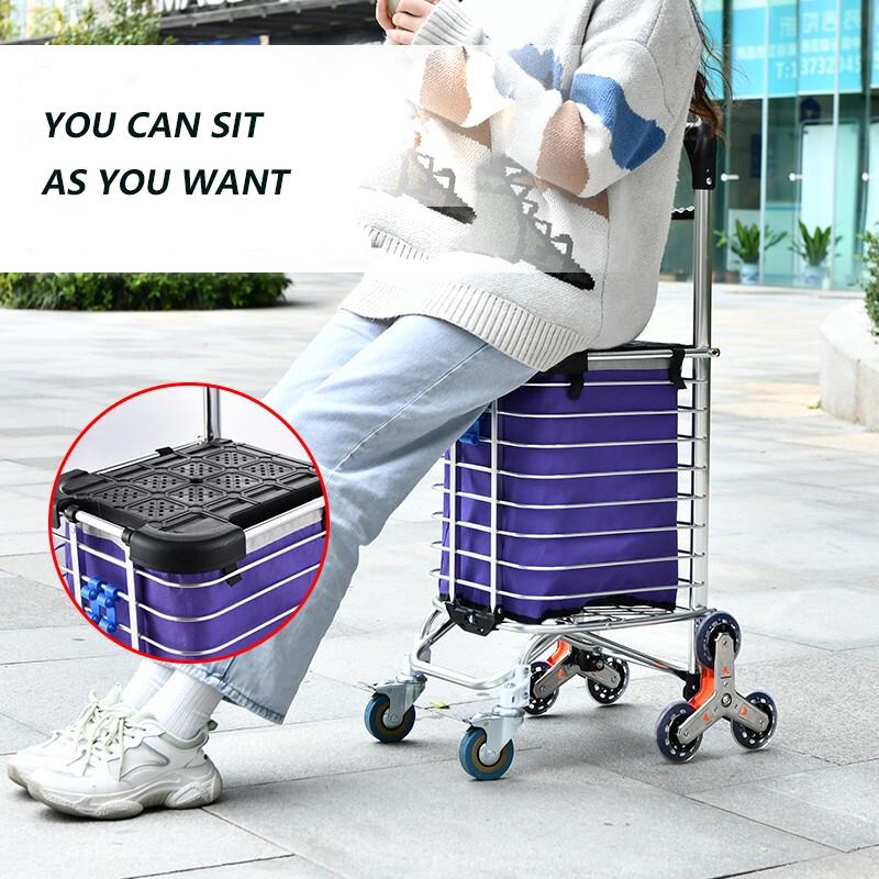 Foldable Shopping Cart Portable Shopping Carts for Groceries; ECVV