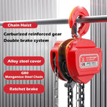 3t 9m (Double Chain) Chain Block Manual Chain Hoist G80 Manganese Steel Chain Carburized Reinforced Gear Material Handling Equipment For WorkShop HS-C3