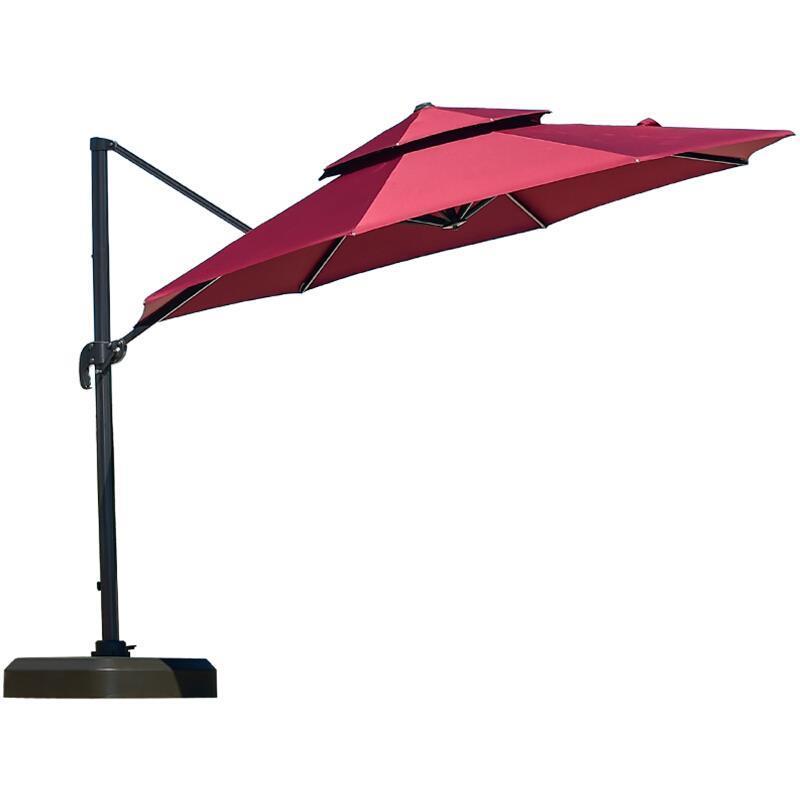 Outdoor Umbrella Outdoor Sunshade Courtyard Umbrella Outdoor Sunshade Outdoor Roman Umbrella Courtyard Garden Sunshade Wine Red 3m Round