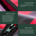 Reflective Vest Zipper Multi-Pocket Safety Vest Traffic Safety Warning Vest 4 Reflective Strips for Sanitation Construction Riding - Fluorescent Red