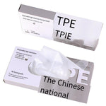 Disposable 100 Pieces S Size TPE Gloves Food Processing Workshop Family Hotel Thickened Gloves Transparent Blue Gloves