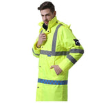 Long PU Coated Windproof And Rainproof Suit Fluorescent Yellow Size S-3XL