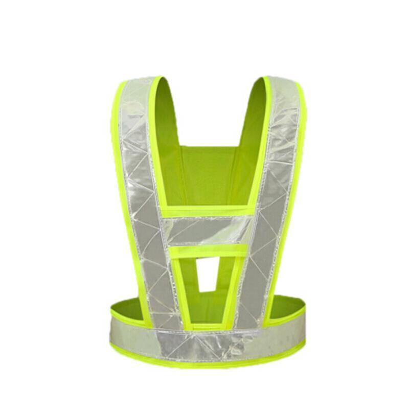 Reflective Vest Reflective Clothing Traffic Cycling Ves Car Safety Warning Vest Traffic Sanitation Construction Duty Safety Suit Fluorescent Net V-shaped Reflective Strap