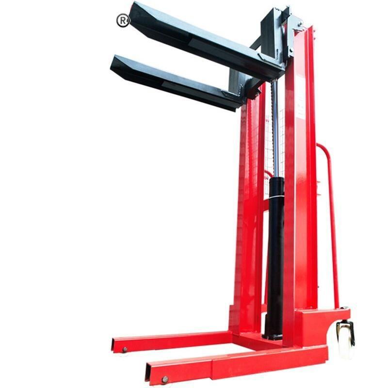 1t 2m Manual Forklift Heavy Duty Manganese Steel  Hydraulic Lifting Truck Stacking Truck Lifting Forklift
