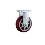 4 Sets 6 Inch Fixed Heavy Duty Casters Jujube Red Polyurethane (PU) Caster Directional Wheel