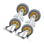 Universal Wheel Silent Heavy Rubber Caster 4 Inch Standard 2 Sets + 2 Brakes / Set