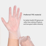 Disposable Thickened Leak Proof Elastic Gloves Beauty Kitchen Cleaning Catering TPE Plastic Film Gloves Hygiene Box Extraction 100 Pieces / Box