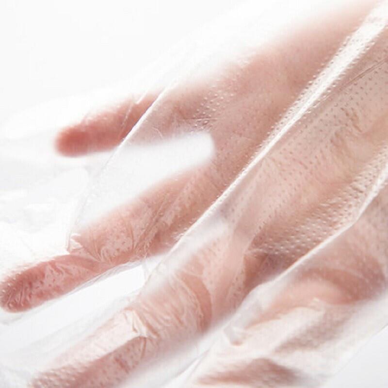 6 Bags Disposable Transparent Household PE Gloves Food Catering Waterproof Protective Gloves 100 Pieces / Bag