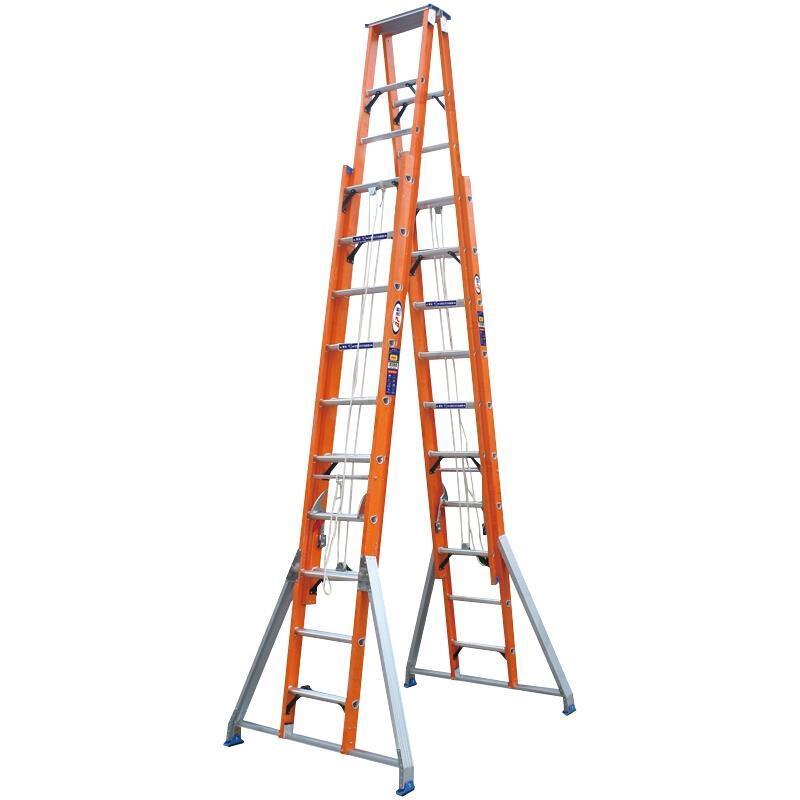5.6m FRP Double Sided Elevator FRP Material Ladder High Voltage Insulated Steps: 20 * 18