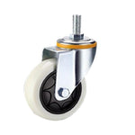4 Sets 3 Inch Lead Screw Movable Milky White Polypropylene (PP) Caster Medium Single Ball Bearing Universal Wheel