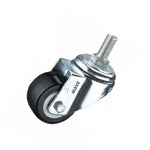 4 Sets 1.5 Inch Lead Screw Movable Caster Black Polyurethane (PU) Caster Medium Light Double Ball Bearing Universal Wheel