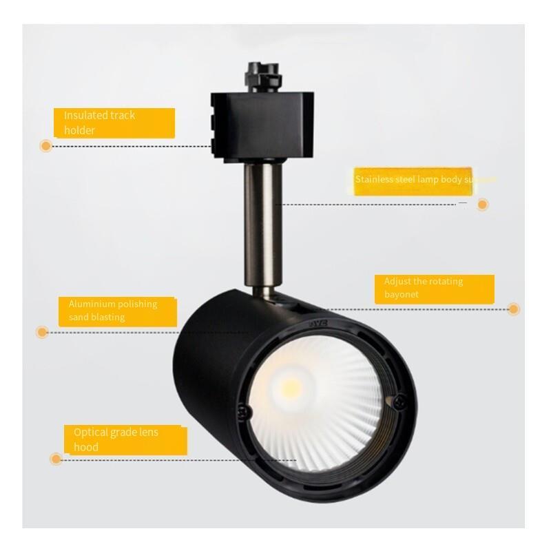 30w Track Lighting Fixtures Lights 4000K Adjustable Track Lighting Heads Industrial Wood Canopy for Ceiling and Wall