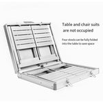 1.2m Aluminum Alloy Folding Table Set Outdoor Folding Table And Chair Portable Outdoor Folding Picnic Table + 4 Stools
