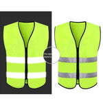 High Visibility Reflective Safety Vests Zipper Reflective Vest Fluorescent Yellow Breathable Construction Workwear