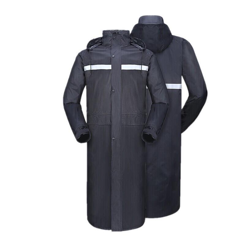 Black One Piece Extended Windbreaker Raincoat For Outdoor