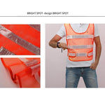Traffic Riding Reflective Vest Safety Warning Vest for Environmental Sanitation Construction Duty Safety Suit - Orange