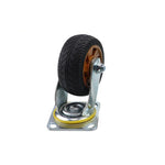 5 Inch Caster Silent Solid Rubber Wheel Flat Wheelbarrow Wheel Heavy Caster Directional Wheel Black Purple