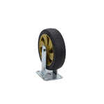 5 Inch Caster Silent Solid Rubber Wheel Flat Wheelbarrow Wheel Heavy Caster Brake Wheel Black Gold