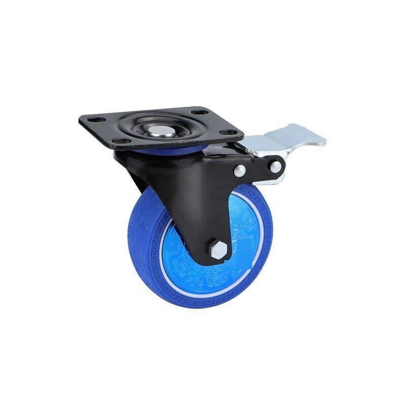 Caster TPR Silent Rubber Wheel Hand Cart Caster 4 Inch Single Wheel