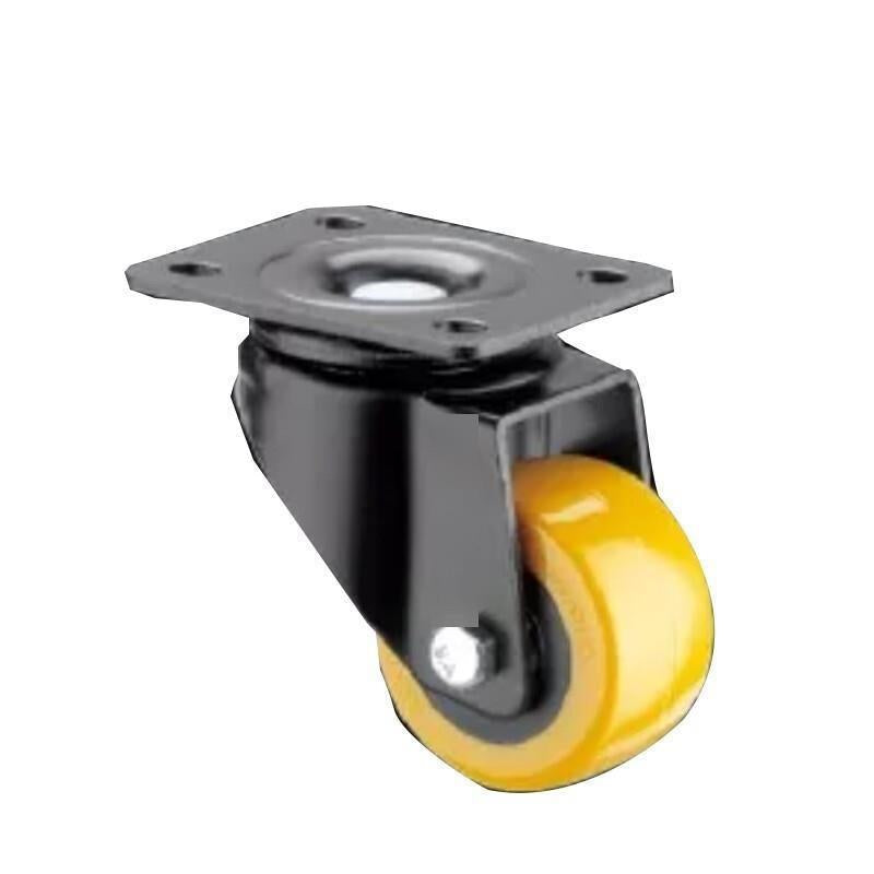 1.5 Inch Flat Bottomed Movable Caster Orange Polyurethane (PU) Casters 4 Sets Of Medium And Light Universal Wheels