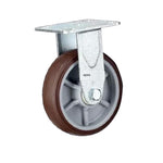 4Pcs 4-Inch Fixed Double Axle Caster Wheels Coffee Color Rubber TPR Wheel Medium and Heavy Duty Directional Wheels - 4Pcs