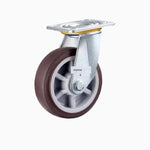 5 Inch Flat Bottom Caster Wheels 4Pcs Movable Coffee Color Artificial Rubber Casters Heavy Duty Universal Wheels - 4Pcs