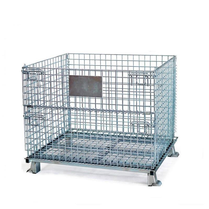 Storage Cage Steel Cage Folding Logistics Turnover Basket Iron Frame Storage Cage Car