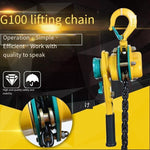 LB-A600 Handle Hoist 6t 3m Manganese Steel Chain Block Car Sheet Metal Spreader Yellow 1 Set