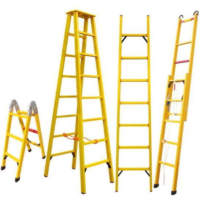2m FRP Lifting Insulation Ladder Yellow  Suitable Electric Power, Construction and Building