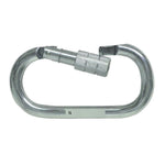 Large O-Type Safety Buckle Silver Steel Safety Lock Round Hook Lock Equipment for Rock Climbing Lifting Construction
