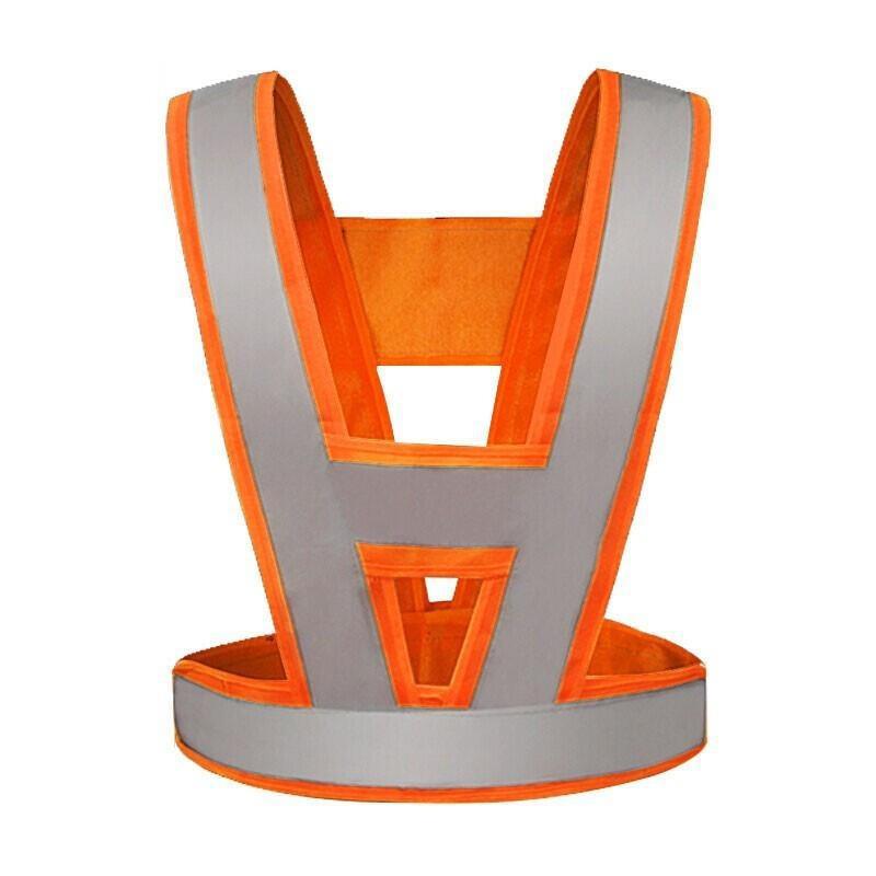 10 Pieces Vest Reflective Safety Vest Traffic Warning Suit Reflective Vest Breathable V-shaped Reflective Orange Free Size