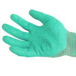 12 Pairs Of Free Size Wrinkle Latex Green Safety Gloves Site Protective Gloves