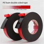 Black Foam PE Double Sided Tape Black Strong Double-sided Adhesive Sponge 10mm Wide X10 Meter X1mm Thick 12 Pack