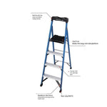 1.4m FRP Insulated Three-step Ladder Herringbone Platform Ladder Electric Stool High Voltage Movable Platform Bearing 113kg
