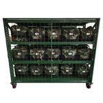 4 Tier Removable Storage Rack Army Green Left And Right Rear Three Side Screening Pulley  2 * 0.6 * 1.8m