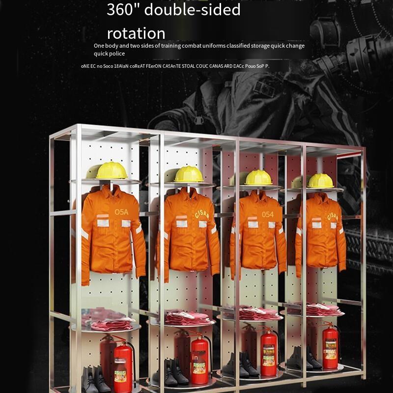 Stainless Steel Fire Fighting Clothes Rack For 3 Persons; ECVV USA ...