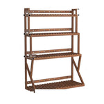 Balcony Flower Rack Living Room Solid Wood Flower Rack Indoor Floor Type Simple Partition Multi Meat Green Pineapple Plant Storage Flower Pot Rack Movable Carbonization Four Layers 80 Plus Round Payment [movable]
