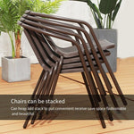 Outdoor Table And Chair Balcony Rattan Chair Courtyard Leisure Tea Table And Chair Combination Outdoor Open Garden Terrace Table And Chair 6 Chairs + 120cm Long Table