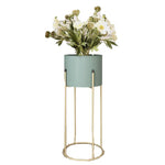 Nordic Iron Flower Rack Storage Flower Rack Indoor Living Room Simple Light Luxury Flower Rack Balcony Green Pineapple Flower Pot Rack Floor Type Blue Small [iron Bucket]